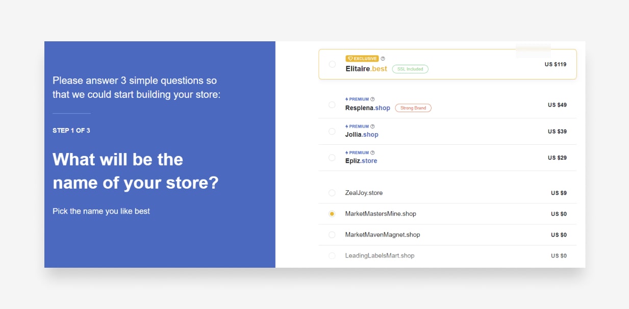 sellvia survey step 1